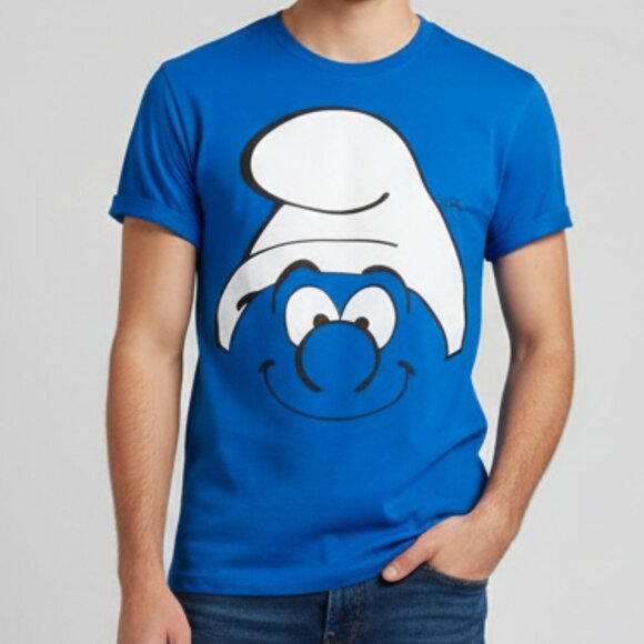 Blue Licensed Smurfs Shirt SMALL - Picture 1 of 3
